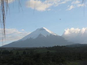 A rare clear view of Volcan Cotopaxi